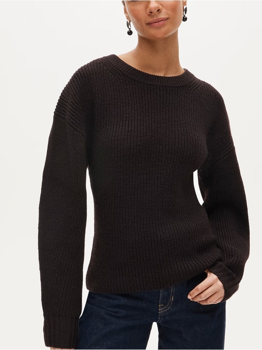 J crew hot chocolate Fitted-waist crewneck sweater in ribbed merino wool